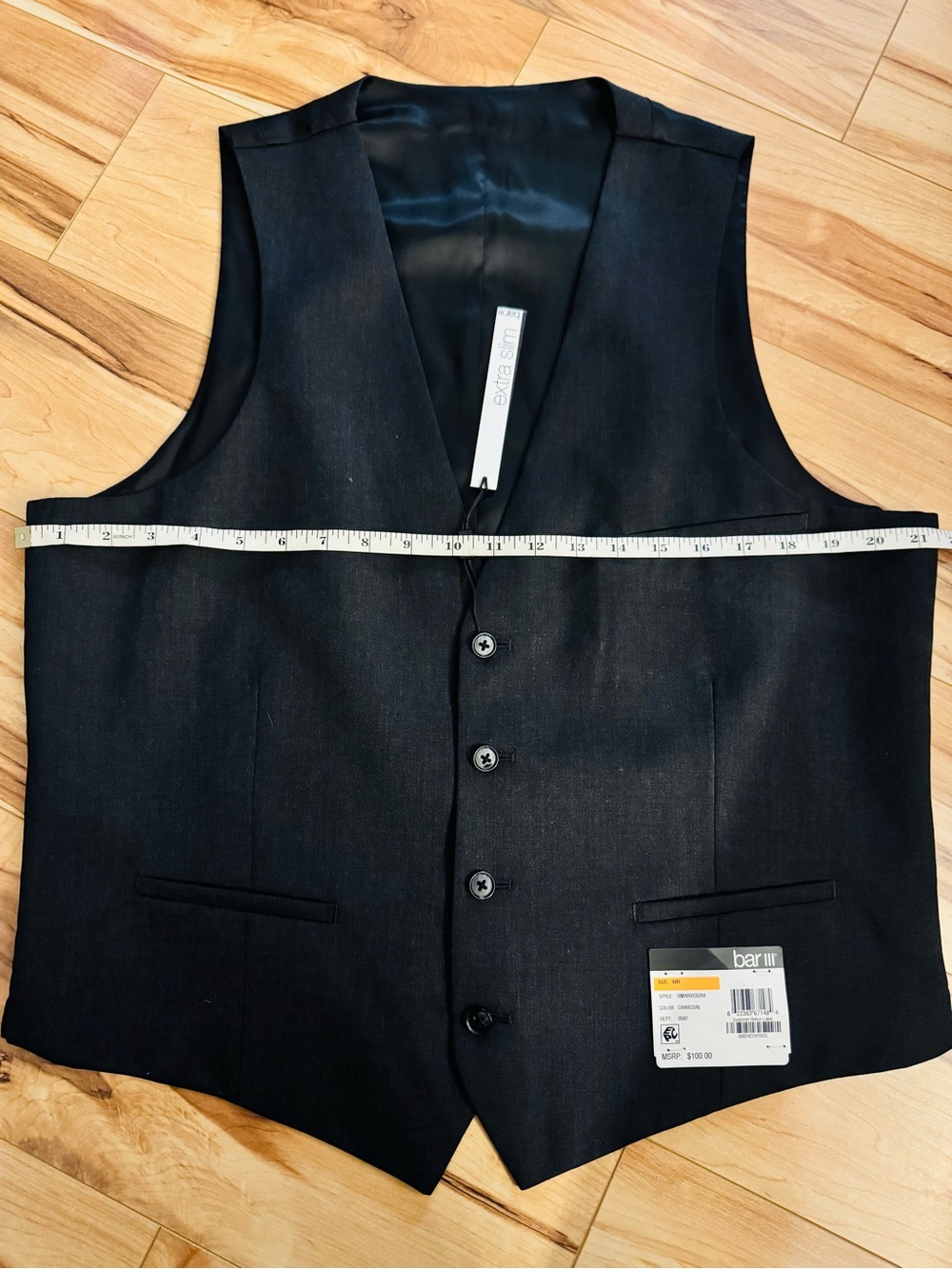 Bar III Black Men's Dress Vest with Satin Back